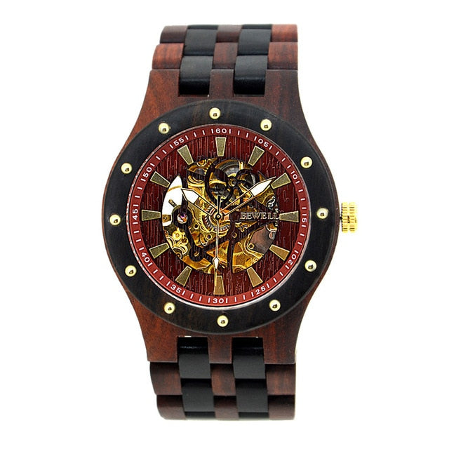 Bewell's Vintage Wooden Watch for Men and Women.