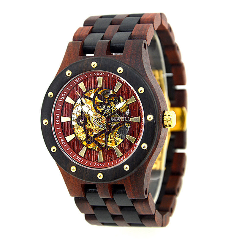 Bewell's Vintage Wooden Watch for Men and Women.