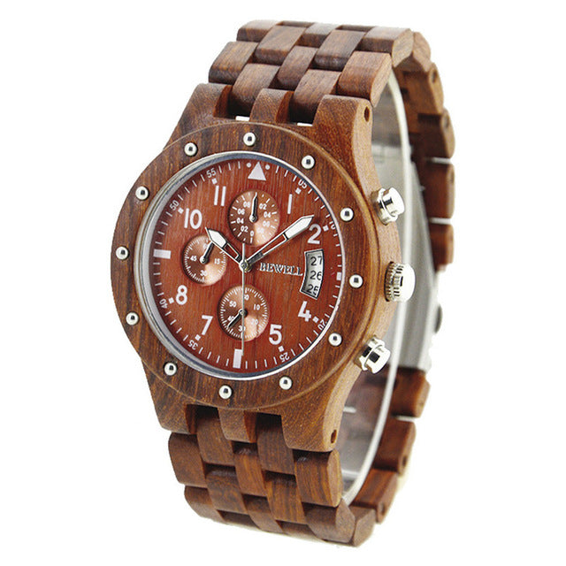 Bewell's Vintage Wooden Watch for Men and Women II