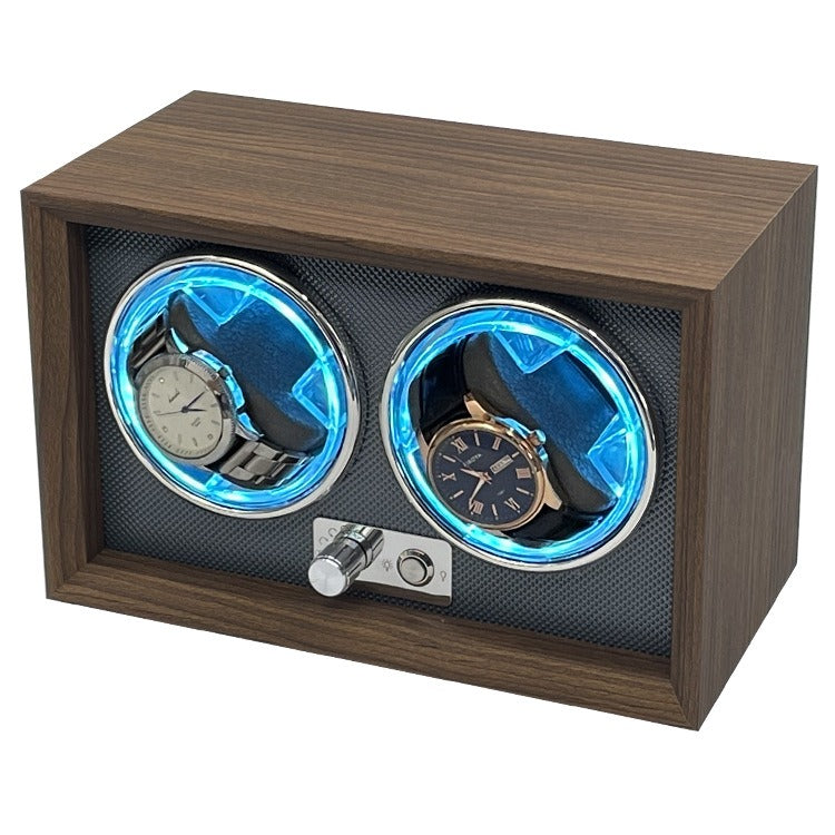 Automatic Watch Winder with Blue RGB Lights.