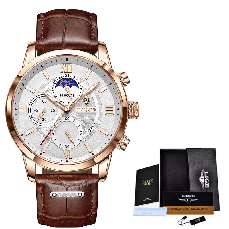 Lige's Chronograph Watch for Men