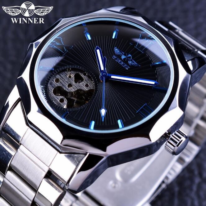 Winner's Blue Ocean skeleton Automatic Watch.