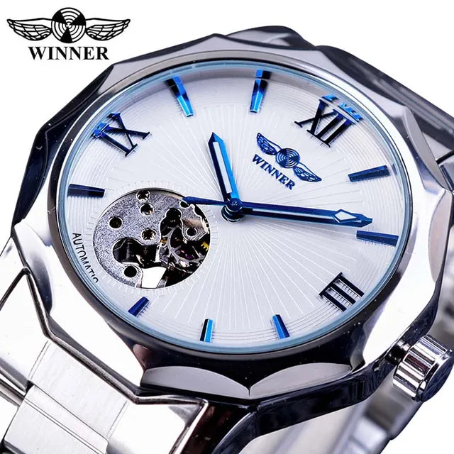 Winner's Blue Ocean skeleton Automatic Watch.